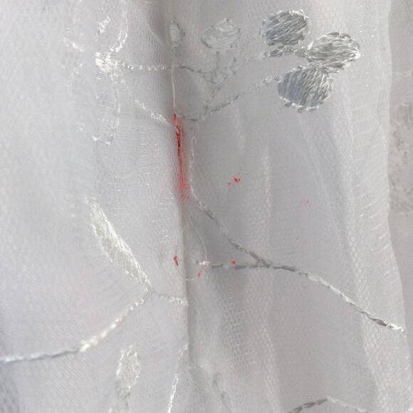 GIRL'S PARTY DRESS 8-9 Y white embroidered tulle flower girl communion maxi B103 - Picture 4 of 8